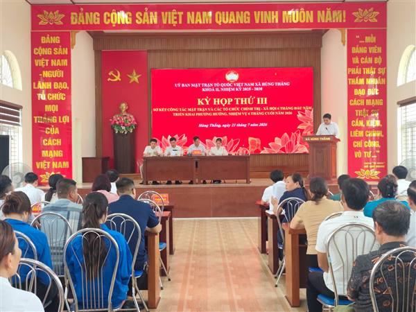 ỦY BAN MTTQ VIỆT NAM XÃ HÙNG THẮNG SƠ KẾT CÔNG TÁC MẶT TRẬN 6 THÁNG ĐẦU NĂM 2026