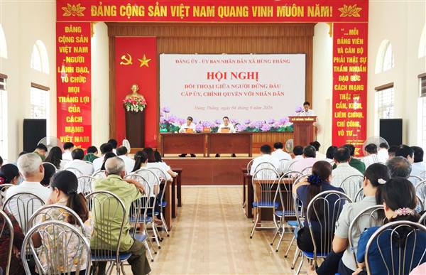 Xã Hùng Thắng đối thoại giữa người đứng đầu cấp ủy, chính quyền với Nhân dân năm 2026