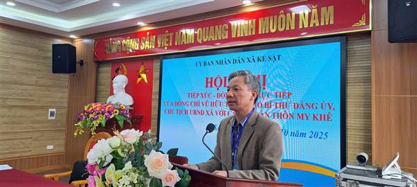 Hội nghị tiếp xúc- Đối thoại trực tiếp của đồng chí Vũ Hữu Tuấn - Phó Bí thư đảng ủy, Chủ tịch UBND xã Kẻ Sặt với các hộ dân thôn My Khê