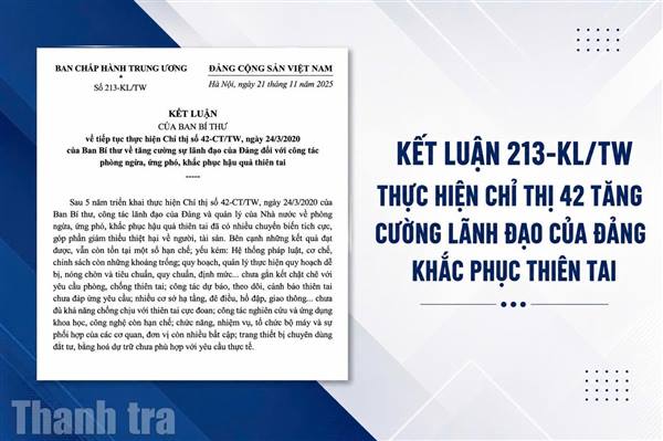 Tăng cường sự lãnh đạo của Đảng đối với công tác phòng ngừa, ứng phó, khắc phục hậu quả thiên tai