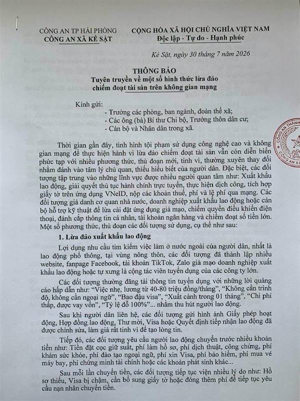 Tuyên truyền về một số hình thức lừa đảo, chiếm đoạt tài sản trên không gian mạng