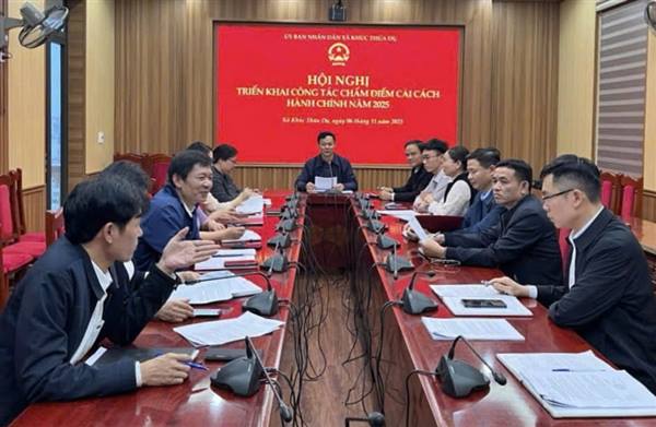 UBND XÃ KHÚC THỪA DỤ TRIỂN KHAI CÔNG TÁC CHẤM ĐIỂM CẢI CÁCH HÀNH CHÍNH NĂM 2025.