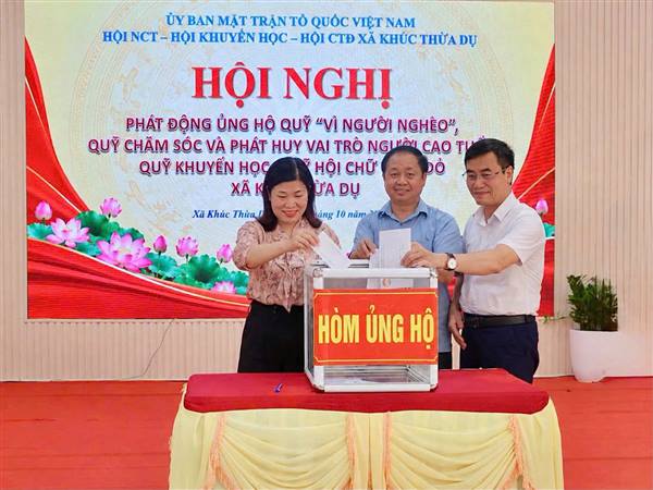 XÃ KHÚC THỪA DỤ PHÁT ĐỘNG ỦNG HỘ QUỸ “VÌ NGƯỜI NGHÈO”, QUỸ CHĂM SÓC VÀ PHÁT HUY VAI TRÒ NGƯỜI CAO TUỔI, QUỸ KHUYẾN HỌC, QUỸ HỘI CHỮ THẬP ĐỎ NĂM 2026.