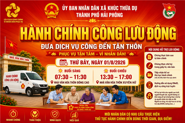 XÃ KHÚC THỪA DỤ TRIỂN KHAI ĐỢT 1 MÔ HÌNH "HÀNH CHÍNH CÔNG LƯU ĐỘNG"