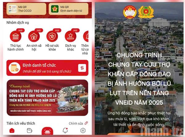  CHUNG TAY CỨU TRỢ ĐỒNG BÀO BỊ ẢNH HƯỞNG BỞI LŨ LỤT TRÊN NỀN TẢNG VNeID 