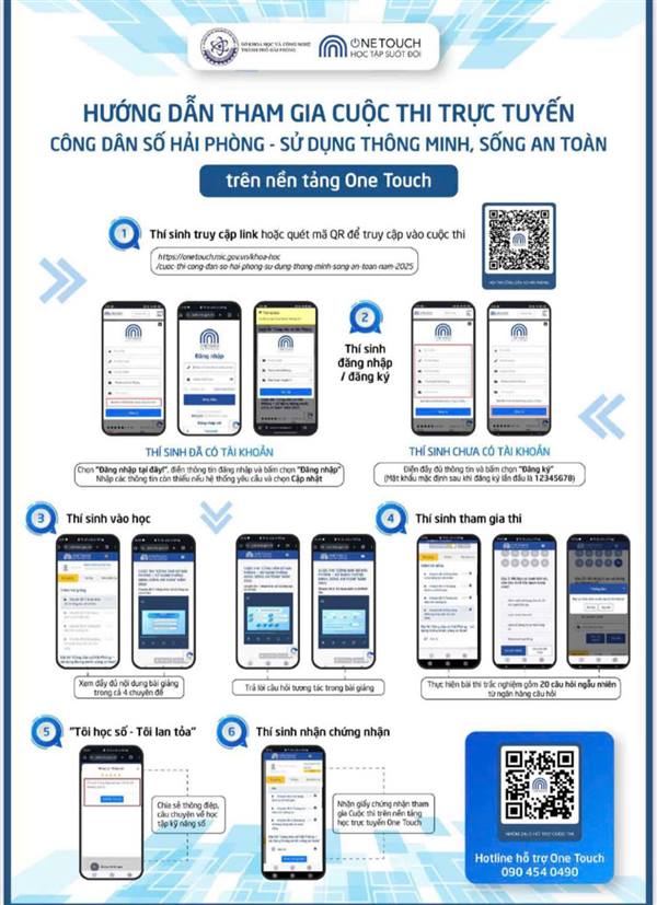 Hướng dẫn tham gia cuộc thi trực tuyến công dân số Hải Phòng - sử dụng thông minh, sống an toàn