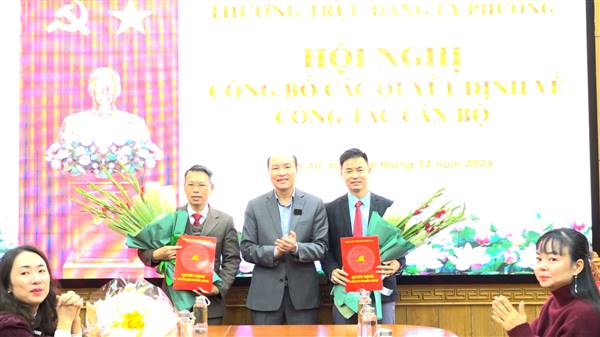 Hội nghị công bố các Quyết định của Ban Thường vụ Đảng uỷ phường về công tác cán bộ