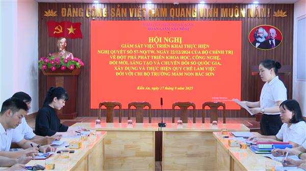 Đoàn Giám sát của Ban Thường vụ Đảng uỷ phường giám sát các đảng bộ, chi bộ trực thuộc Đảng uỷ phường