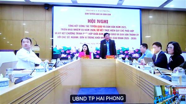 Phường Kiến An tham dự Hội nghị tổng kết công tác Tuyên giáo và Dân vận năm 2025, triển khai nhiệm vụ năm 2026; sơ kết thực hiện quy chế phối hợp và ký kết chương trình phối hợp giữa Ban Tuyên giáo và Dân vận Thành ủy với các sở, ngành, đơn vị trong khối khoa giáo (giai đoạn 2026 – 2030)