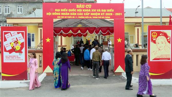 Phường Kiến An: 99,96% cử tri hoàn thành bỏ phiếu bầu cử đại biểu Quốc hội khóa XVI và HĐND các cấp nhiệm kỳ 2026 - 2031