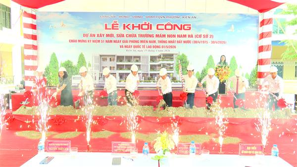 Lễ khởi công Dự án xây mới, sửa chữa Trường Mầm non Nam Hà (cơ sở 2)
