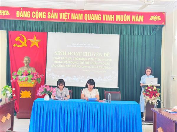 Phát huy vai trò đảng viên tiên phong trong vận dụng trí tuệ nhân tạo (AI) vào công tác giảng dạy tại trường Tiểu học Quang Trung