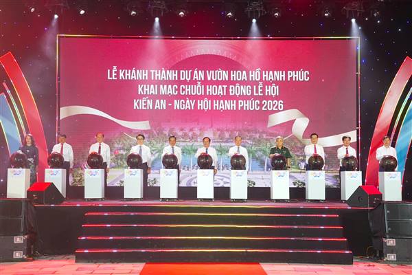 Phường Kiến An khánh thành Dự án vườn hoa hồ Hạnh phúc và khai mạc chuỗi hoạt động “Kiến An - Ngày hội hạnh phúc”