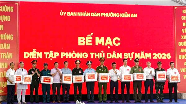 Diễn tập phòng thủ dân sự phường Kiến An năm 2026 thành công tốt đẹp

