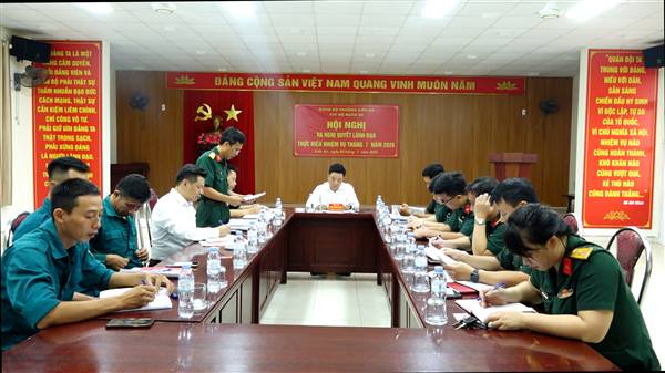 Chi bộ Quân sự phường tổ chức sinh hoạt Chi bộ ra Nghị quyết lãnh đạo thực hiện nhiệm vụ tháng 7 năm 2026