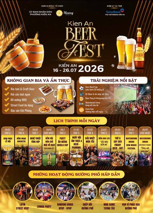 LỊCH TRÌNH 11 NGÀY ĐÊM TẠI KIEN AN BEER FEST 2026