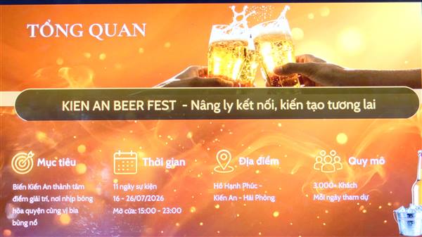 Ủy ban nhân dân phường họp triển khai kế hoạch tổ chức Lễ hội Bia năm 2026 (Kien An Beer Fest) gắn với thí điểm các hoạt động phát triển kinh tế đêm tại khu vực hồ Hạnh Phúc