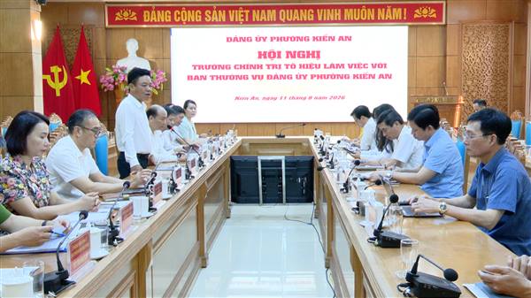 Trường Chính trị Tô Hiệu làm việc với Đảng ủy phường trao đổi nội dung phối hợp về công tác đào tạo, bồi dưỡng cán bộ phường 