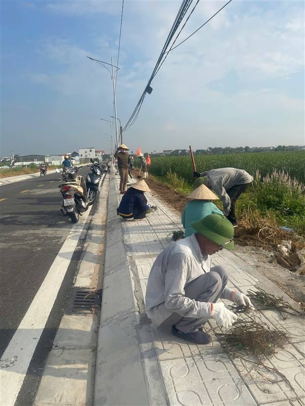 HỘI LIÊN HIỆP PHỤ NỮ XÃ KIẾN HẢI PHÁT ĐỘNG TRỒNG TUYẾN ĐƯỜNG HOA 