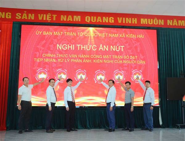 XÃ KIẾN HẢI TRIỂN KHAI, TẬP HUẤN VÀ KHỞI ĐỘNG CỔNG MẶT TRẬN SỐ 24/7