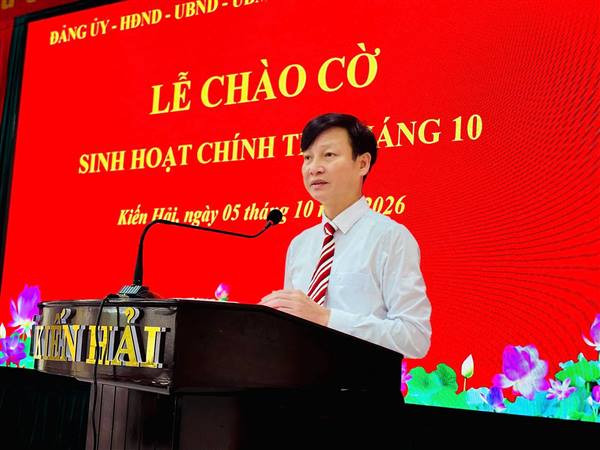 XÃ KIẾN HẢI TỔ CHỨC LỄ CHÀO CỜ THÁNG 10/2026