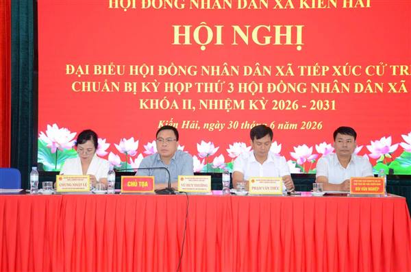 HĐND XÃ KIẾN HẢI TỔ CHỨC HỘI NGHỊ TIẾP XÚC CỬ TRI TRƯỚC KỲ HỌP THỨ BA, HĐND XÃ KHÓA II