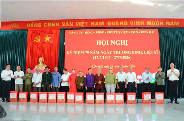 Xã Kiến Hải tổ chức Hội nghị kỷ niệm 79 năm Ngày Thương binh - Liệt sĩ (27/7/1947 - 27/7/2026)