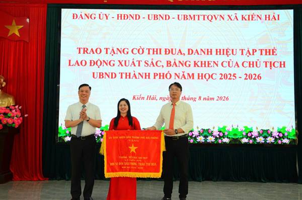 Xã Kiến Hải tổng kết năm học 2025–2026, triển khai sắp xếp, sáp nhập các cơ sở giáo dục công lập