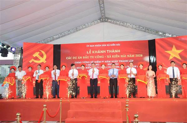 XÃ KIẾN HẢI KHÁNH THÀNH CÁC CÔNG TRÌNH ĐẦU TƯ CÔNG CHÀO MỪNG 82 NĂM NGÀY THÀNH LẬP CHI BỘ ĐẢNG CỘNG SẢN ĐẦU TIÊN Ở KIẾN THỤY