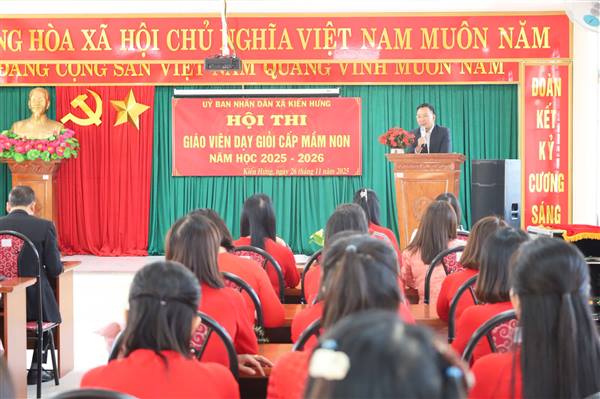 UBND xã Kiến Hưng tổ chức Hội thi Giáo viên dạy giỏi cấp mầm non năm học 2025–2026.