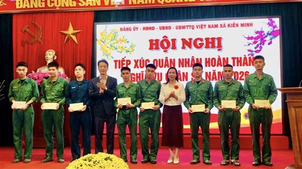 UBND XÃ KIẾN MINH TỔ CHỨC TIẾP XÚC QUÂN NHÂN HOÀN THÀNH NGHĨA VỤ QUÂN SỰ NĂM 2026