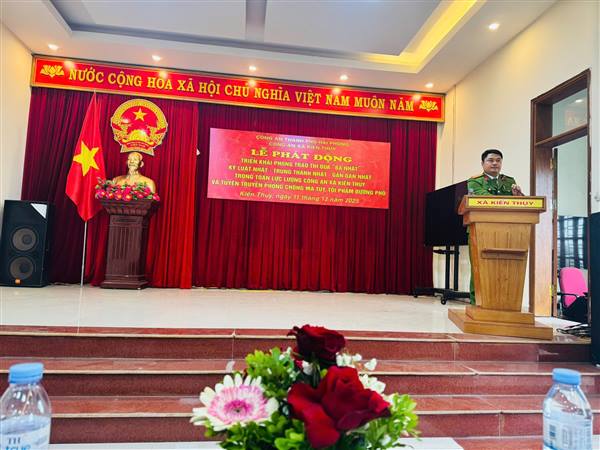 CÔNG AN XÃ KIẾN THỤY PHÁT ĐỘNG PHONG TRÀO THI ĐUA “3 NHẤT”