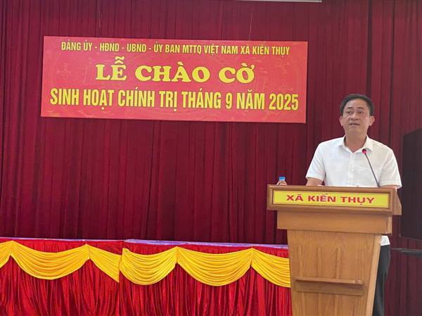 Xã Kiến Thụy: Tổ chức Lễ chào cờ tháng 9 năm 2025