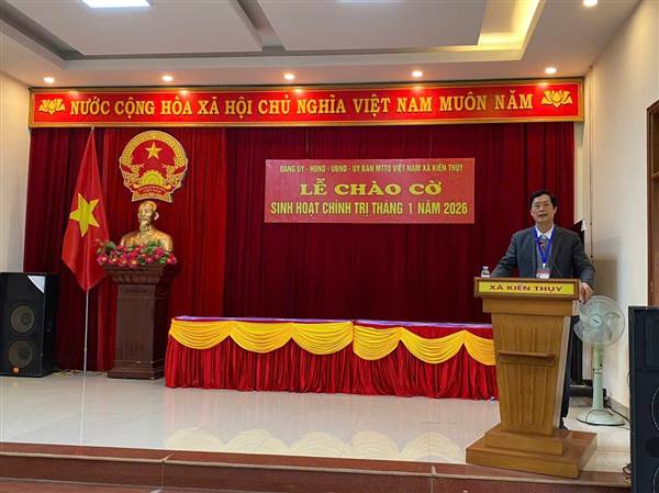 Xã Kiến Thụy: Tổ chức chào cờ Tổ quốc và sinh hoạt dưới cờ tháng 01/2026