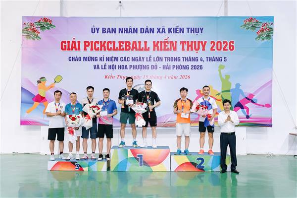 Giải Pickleball Kiến Thụy chào mừng kỷ niệm 51 năm Ngày giải phóng miền Nam, thống nhất đất nước (30/4/1975 - 30/4/2026), 140 năm ngày Quốc tế lao động (01/5/1886 - 01/5/2026) và hưởng ứng Lễ hội Hoa Phượng Đỏ - Hải Phòng năm 2026