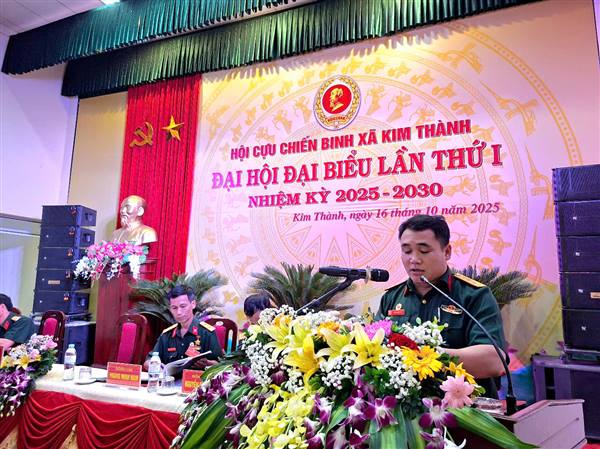 Đại hội đại biểu Hội Cựu chiến binh xã Kim Thành lần thứ I, nhiệm kỳ 2025 - 2030 diễn ra thành công tốt đẹp