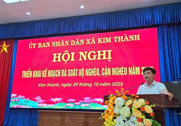 Xã Kim Thành tổ chức hội nghị triển khai kế hoạch rà soát hộ nghèo, hộ cận nghèo năm 2025