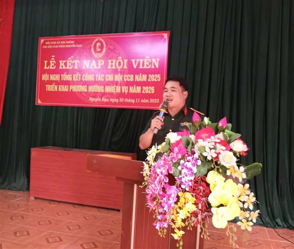 31/31 Chi hội Cựu chiến binh xã Kim Thành tổ chức kết nạp hội viên mới và tổng kết công tác năm 2025