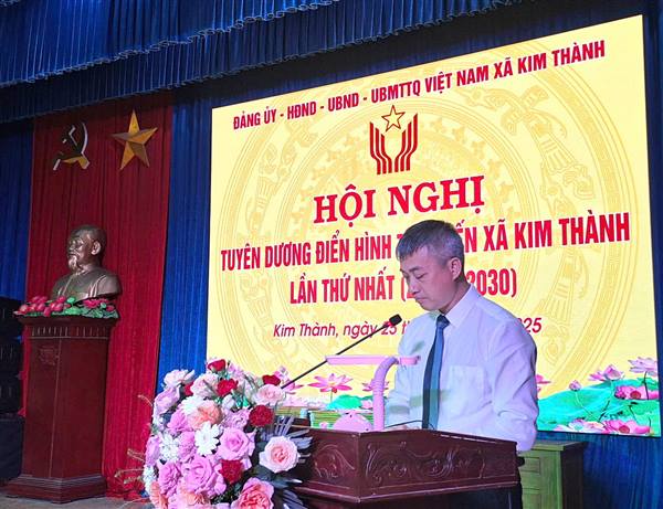 Xã Kim Thành tổ chức Hội nghị tuyên dương điển hình tiên tiến lần thứ nhất (2025 - 2030)
