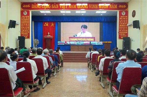 Kim Thành tham gia hội nghị trực tuyến tiếp xúc cử tri với Đoàn đại biểu Quốc hội thành phố Hải Phòng