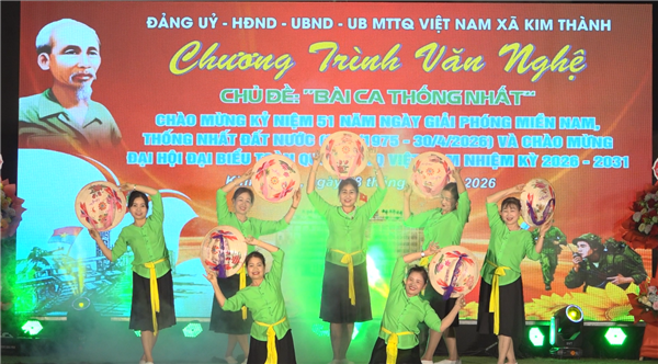 Rộn ràng chương trình văn nghệ “Bài ca thống nhất” tại xã Kim Thành