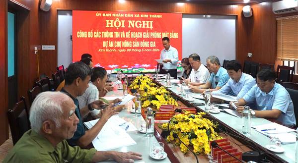 Hội đồng bồi thường, hỗ trợ, tái định cư xã Kim Thành công bố kế hoạch giải phóng mặt bằng dự án chợ nông sản Đồng Gia