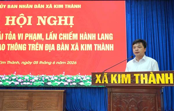 Xã Kim Thành quyết tâm lập lại trật tự hành lang an toàn giao thông theo tinh thần Chỉ thị 17 của UBND thành phố