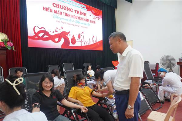 Xã Kim Thành tổ chức thành công Ngày hội hiến máu tình nguyện đợt 1 năm 2026, tiếp nhận 302 đơn vị máu