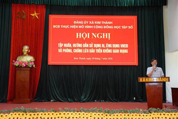 Xã Kim Thành chủ động bắt nhịp kỷ nguyên số. Tập huấn chuyển đổi số và an toàn mạng. 