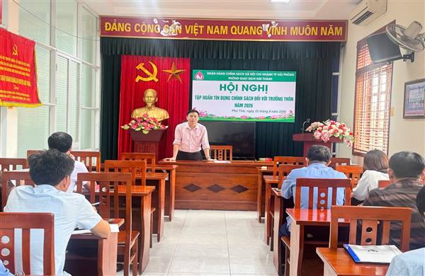 Phòng giao dịch ngân hàng chính sách xã hội Kim Thành tập huấn về tín dụng chính sách cho trưởng thôn