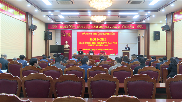Đảng ủy phường Kinh Môn giao ban Bí thư chi bộ  tổ dân phố  tháng 01 năm 2026.