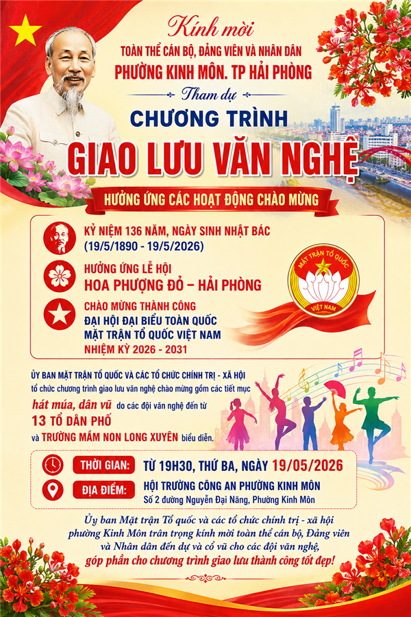 Kính mời toàn thể cán bộ, Đảng viên và nhân dân phường Kinh Môn. TP Hải Phòng.