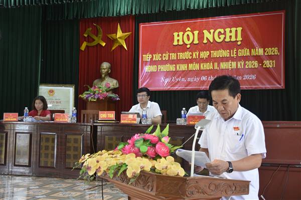 HĐND PHƯỜNG KINH MÔN TIẾP XÚC CỬ TRI TRƯỚC KỲ HỌP THƯỜNG LỆ GIỮA NĂM 2026.