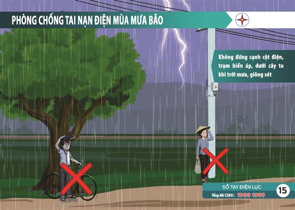 Điện lực khu vực Tứ Kỳ khuyến cáo các biện pháp đảm bảo an toàn điện trong mùa mưa bão